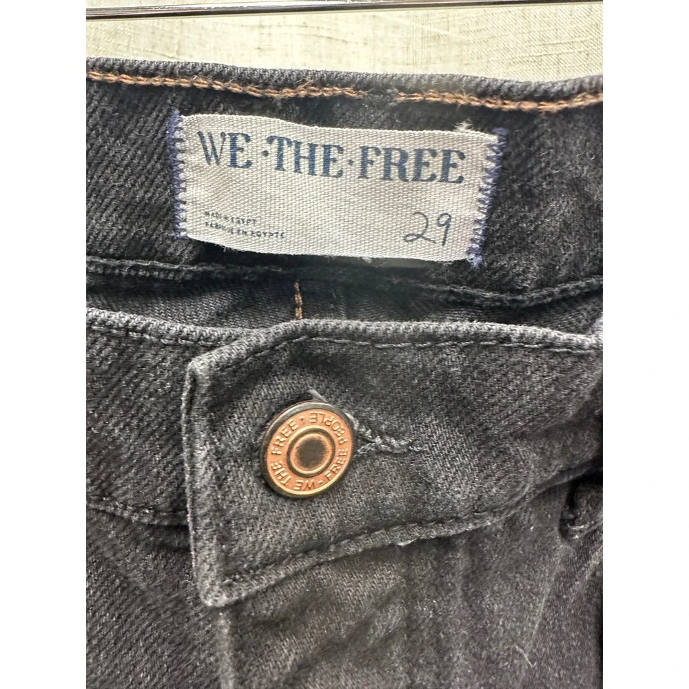Free People We The Free Good Luck Barrel Jeans in Soundwave Washed Black Size 29